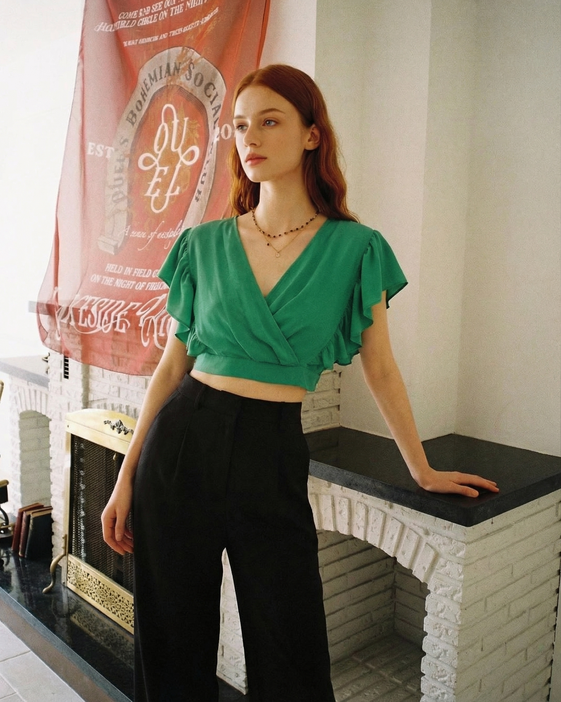 Flared Sleeve Crop Top: Best Divas & Dolls Women's Clothing for Sale | Best Price in Sri Lanka 2026 1