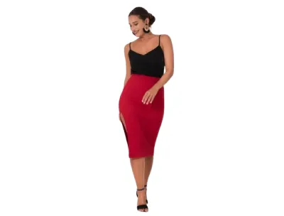 Side Slit Midi Skirt