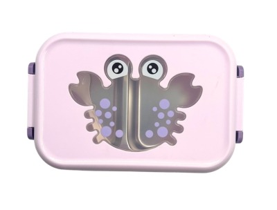 Kids Stainless Steel Lunch Box - Scrab Design - Large - Purple