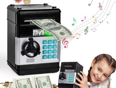 Electronic Piggy Bank Automatic Mini Safe Coins Cash Saving Money Box Password Counter Code Key Lock Coin Bank Atm Child