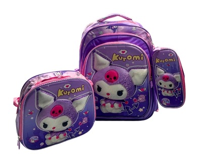 3 in 1 Trolley Bag without Trolley - Kuromi Purple (17H x 13L x 7.5W)