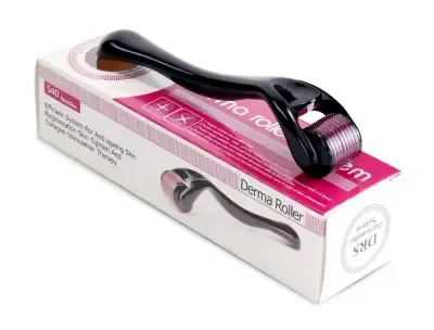 Derma Roller 1.0mm 540 Titanium Microneedle for Beard Growth and Hair Loss Treatment