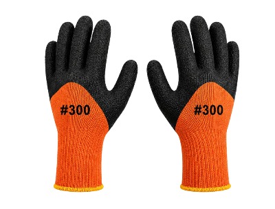 300 Glove Pair - Black and Orange 85G