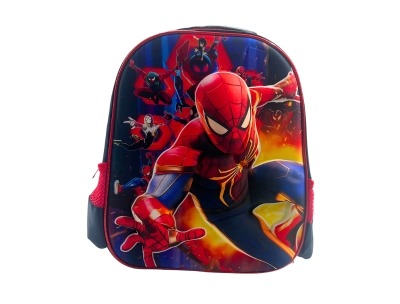 3D Kids Preschool Bag - Single Pocket - Spider Fire (12H x 10L x 5W)
