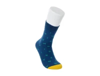 MINISO Full Print Letters Crew Socks 18cm Blue - 2 Pairs