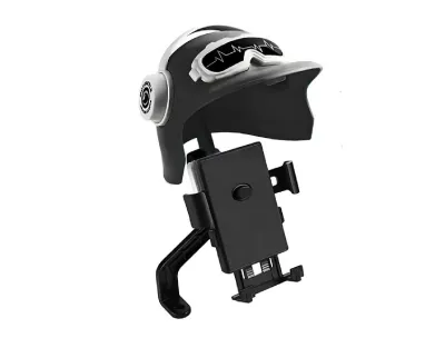 Motorcycle Phone Holder with Helmet Shaped Sun Visor