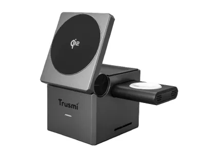 Qi2 3-in-1 Cube Wireless Charging Station Gray