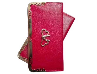 Ladies Cherry Red Artificial Leather Clutch