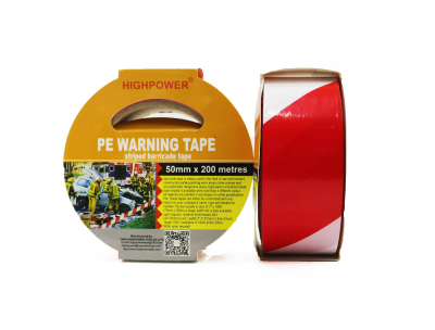 HIGHPOWER PE Warning Tape Red/White (50mm x 200m)