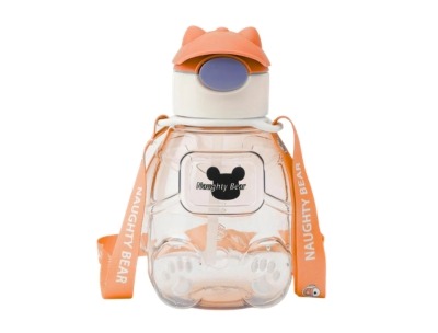 Naughty Bear Kids Water Bottle with Strap -650ml - Orange