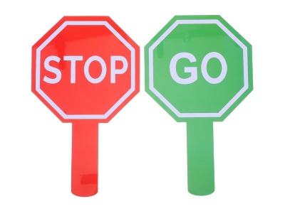 Plastic Go and Stop Traffic Sign