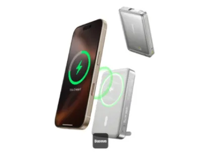 Baseus Power Bank Nomos Qi2 Kickstand Magnetic with Built-in USB-C Cable 10000mAh 45W