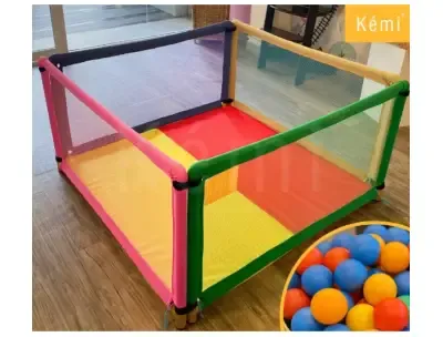 Kemi 4 Panel Baby Playpen with 2 inch Mattress