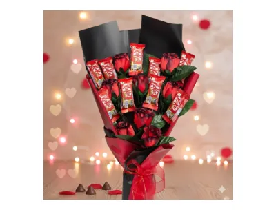 Kit Kat Silk Roses Bouquet
