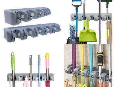 Wall-Mount Broom and Mop Holder