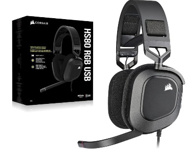 CORSAIR Hs80 Rgb Usb Premium 7.1 Carbon Wired Gaming Headset