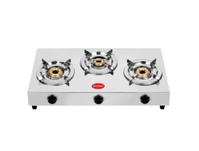 Mitshu Gas Stove 3 Burner - Stainless Steel
