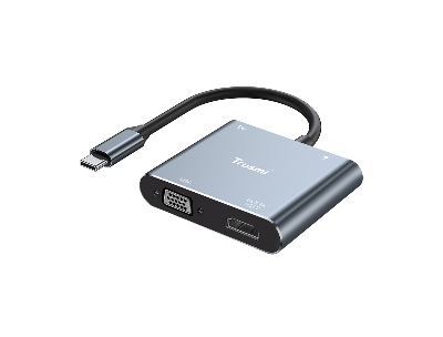 Type-C to HDMi+VGA Converter+USB3.0+PD100W