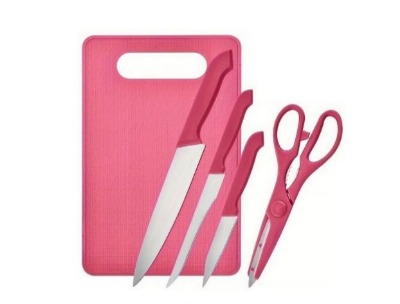 Stainless Steel Kitchen Knife Set with Scissors and Cutting Board