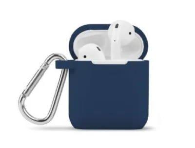 AirPods 1 / 2 Silicone Case – Dark Blue (Front LED Visible)