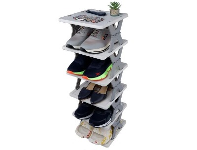 6-Tier Foldable Plastic Shoe Rack Organizer