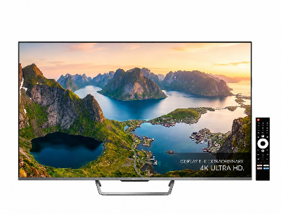 FLICO 75 Inch Frameless 4K UHD Smart Google QLED TV