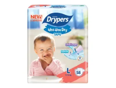 Drypers Wee Wee Dry Disposable Baby Diapers (Large) – 18pcs