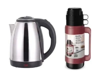 Kitchenware Value Pack Special - Electric Kettle 1.5 Litre Plus Thermal Flask 1 Litre