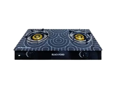 Black Ford Cosmo 2 Burner Glass Top Gas Stove