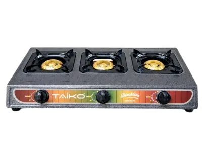 Taiko Blackline 3 Burner Gas Cooker - Premium Brass