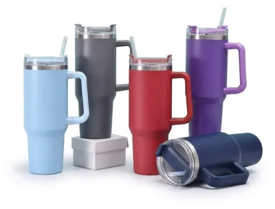 Insulated Travel Tumbler with Lid and Straw - 1200ml