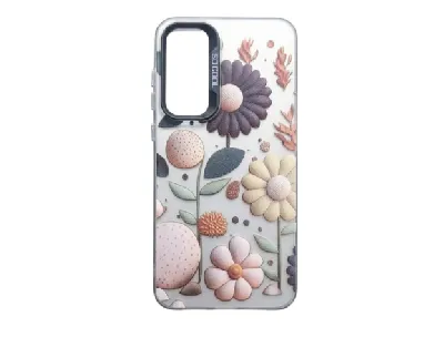 Samsung Aesthetic Floral Embossed Soft Back Cover