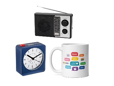 Morning Routine Gift Set with FM Radio, Clock & Mug