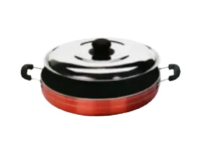 Orange Non-Stick Fry Pan with Lid & Spoon - 30 cm