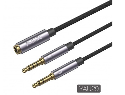 Yesido Nylon-Braided 3.5 mm Audio Splitter - 30cm