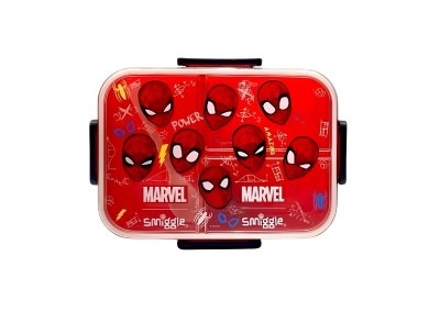 Smiggle Kids Lunch Box Spider Face Design  - Red