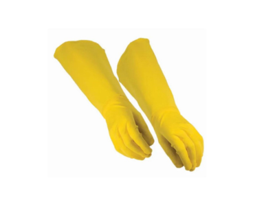 Elbow Hand Rubber Gloves - Yellow -1 Pair