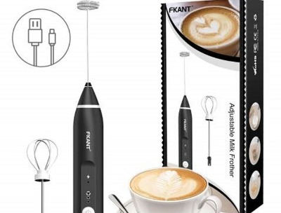 Electric Milk Frother with Dual Whisks - Rechargeable (USB)