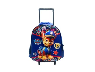 3D Kids Single Trolley Bag - Single Pocket - Paw Patrol (12H x 10L x 5W)