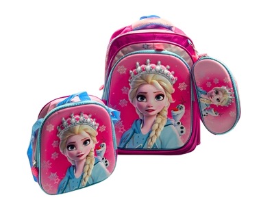 3 in 1 Trolley Bag without Trolley - Frozen Queen (17H x 13L x 7.5W)