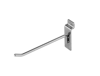 Slatwall Hooks — Silver Retail Display Panel Hooks | Heavy-Duty (10 Inch)