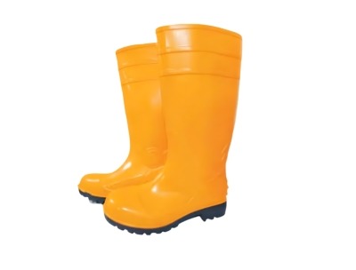 Three Star Safety Gum Boots Pair - Yellow With Steel Toe