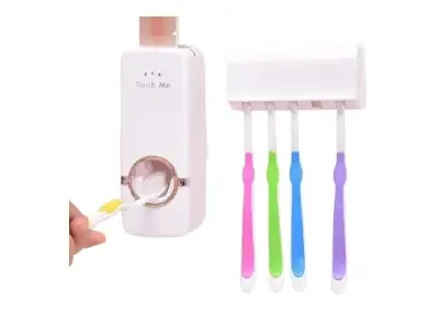 Automatic Toothpaste Dispenser with Brush Holder