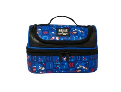 Smiggle Double Decker Lunch Bag Sonic Design - Blue