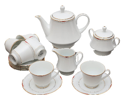 Noritake Red Diamond Gold Mark Tea Set - 17 Pcs