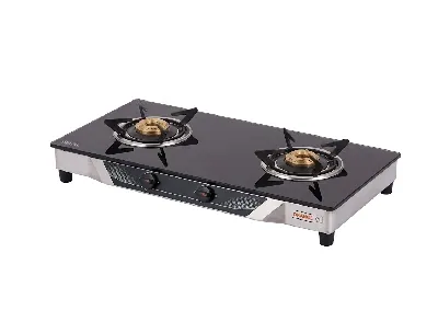 Orange Crysta 201 2 Burner Glass Top Gas Cooker