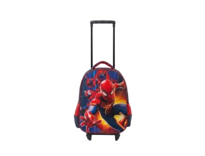 3D Kids Single Trolley Bag - Single Pocket - Spider Fire (12H x 10L x 5W)