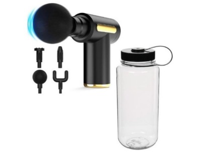 Body Massaging Rechargeable Gun with Win a Free Gift Of Sports Water Bottle