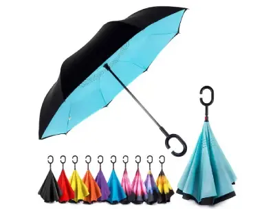 Windproof Double Layer Folding Inverted Umbrella