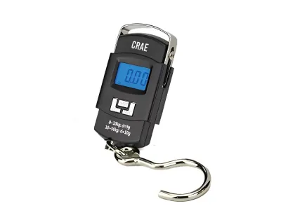 Portable Digital LED Screen Luggage Weighing Scale with Big Hook - Black